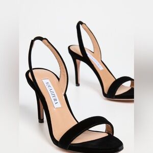 Aquazurra So Nude black velvet sandals